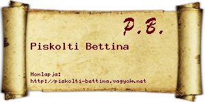 Piskolti Bettina névjegykártya